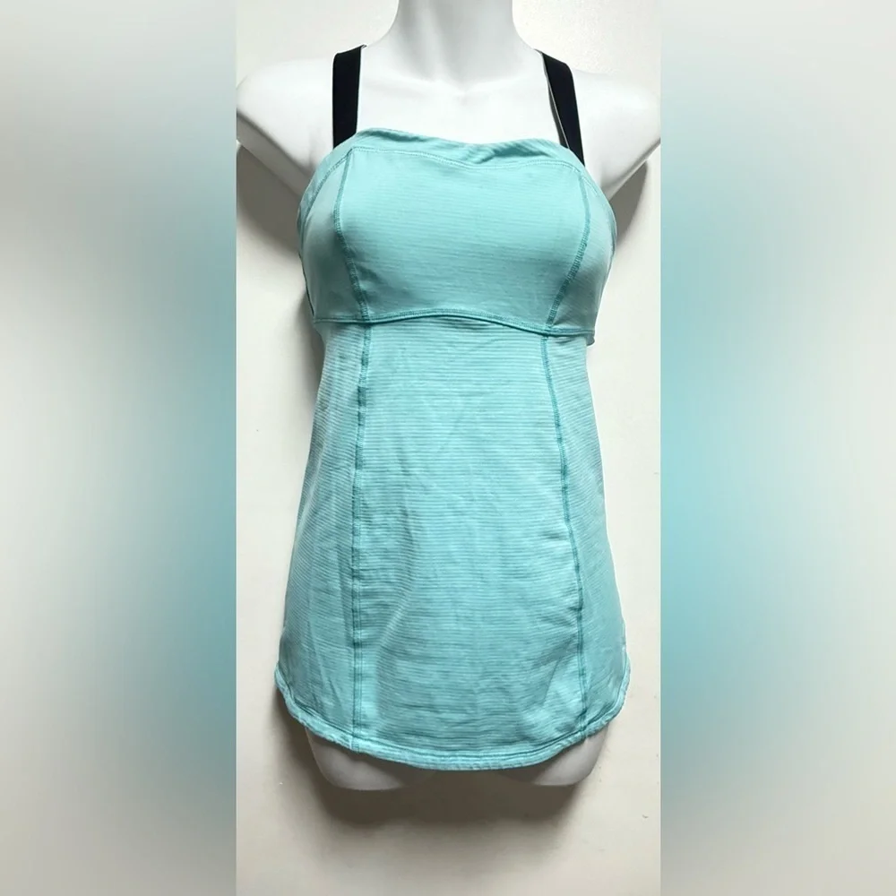 Lululemon Athletica Green Asymmetrical Fitted Tank Top